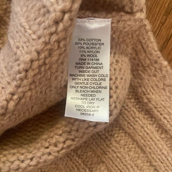 NWT Arizona Jean Co. Size small oversized button up sweater, beige/camel color. - Picture 8 of 11